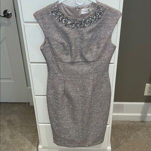 Eliza J. Elegant Rhinestone & Glitter Sheath Dress, Career Dress, Size 4, NWT